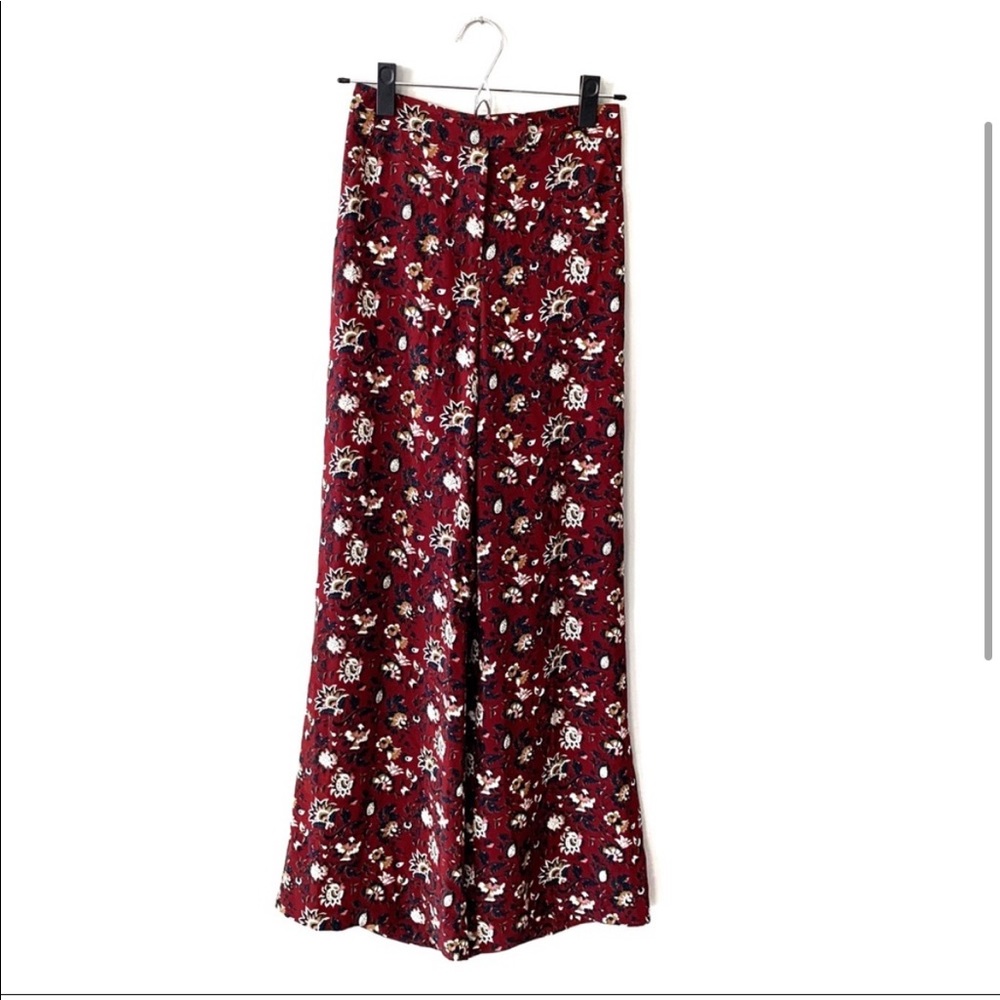 Veronica Beard Silk High Rise Floral Wide Leg Flare Pants Women’s Size 2 - Picture 3 of 10